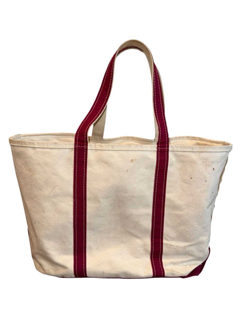 Vintage L.L. Bean 70s 80s Large Boat and Tote Purple Canvas Trim Costal Zip Top